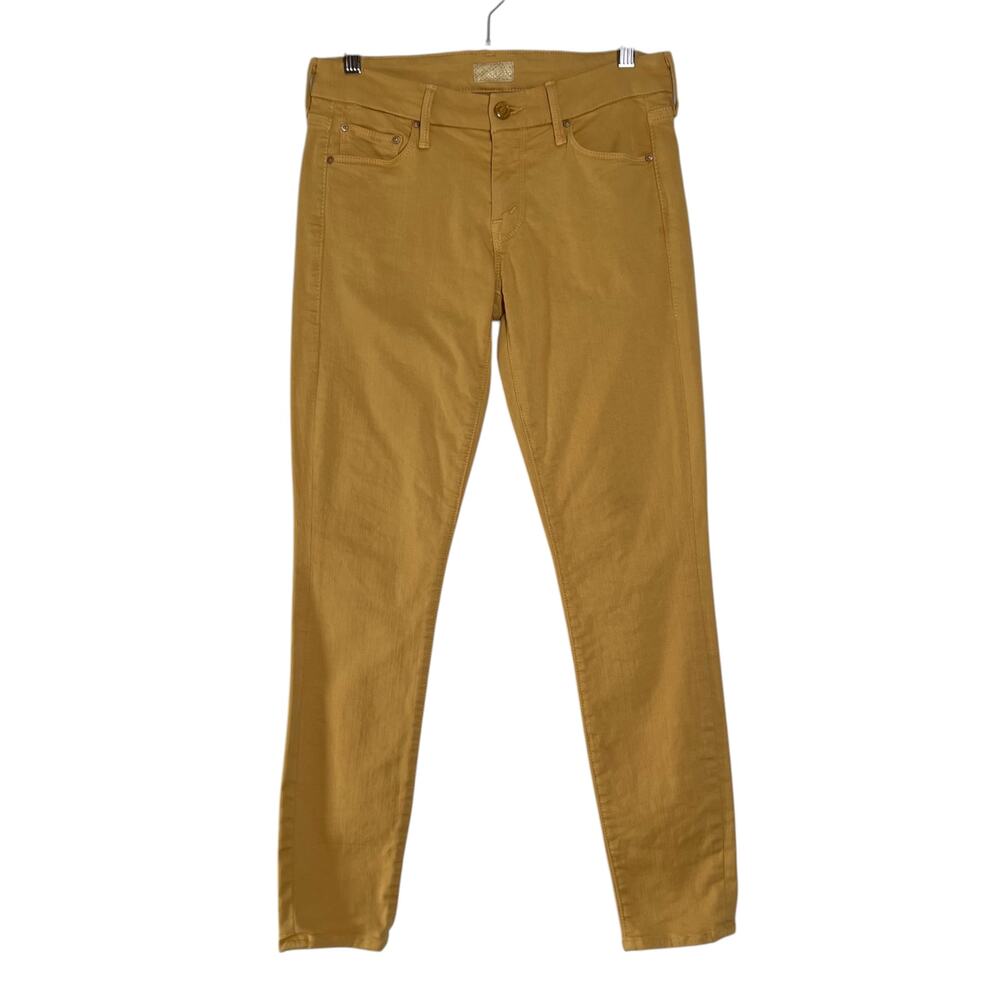 MOTHER Looker Ankle Skinny Jeans SIZE 27 Goldmine Yellow Stretch Denim USA